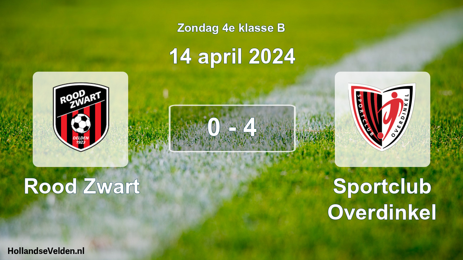 Total number of matches played: Rood Zwart - Sportclub Overdinkel 0 - 4 (14 April 2024)