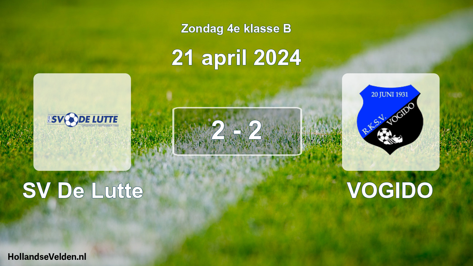 Total number of matches played: SV De Lutte - VOGIDO 2 - 2 (21 April 2024)