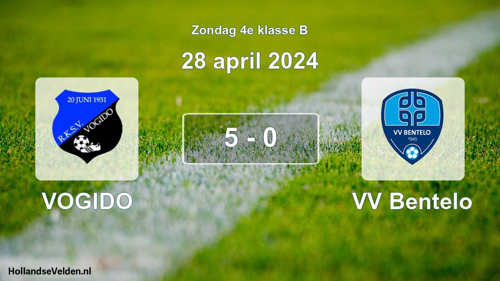 Total number of matches played: VOGIDO - VV Bentelo 5 - 0 (28 April 2024)