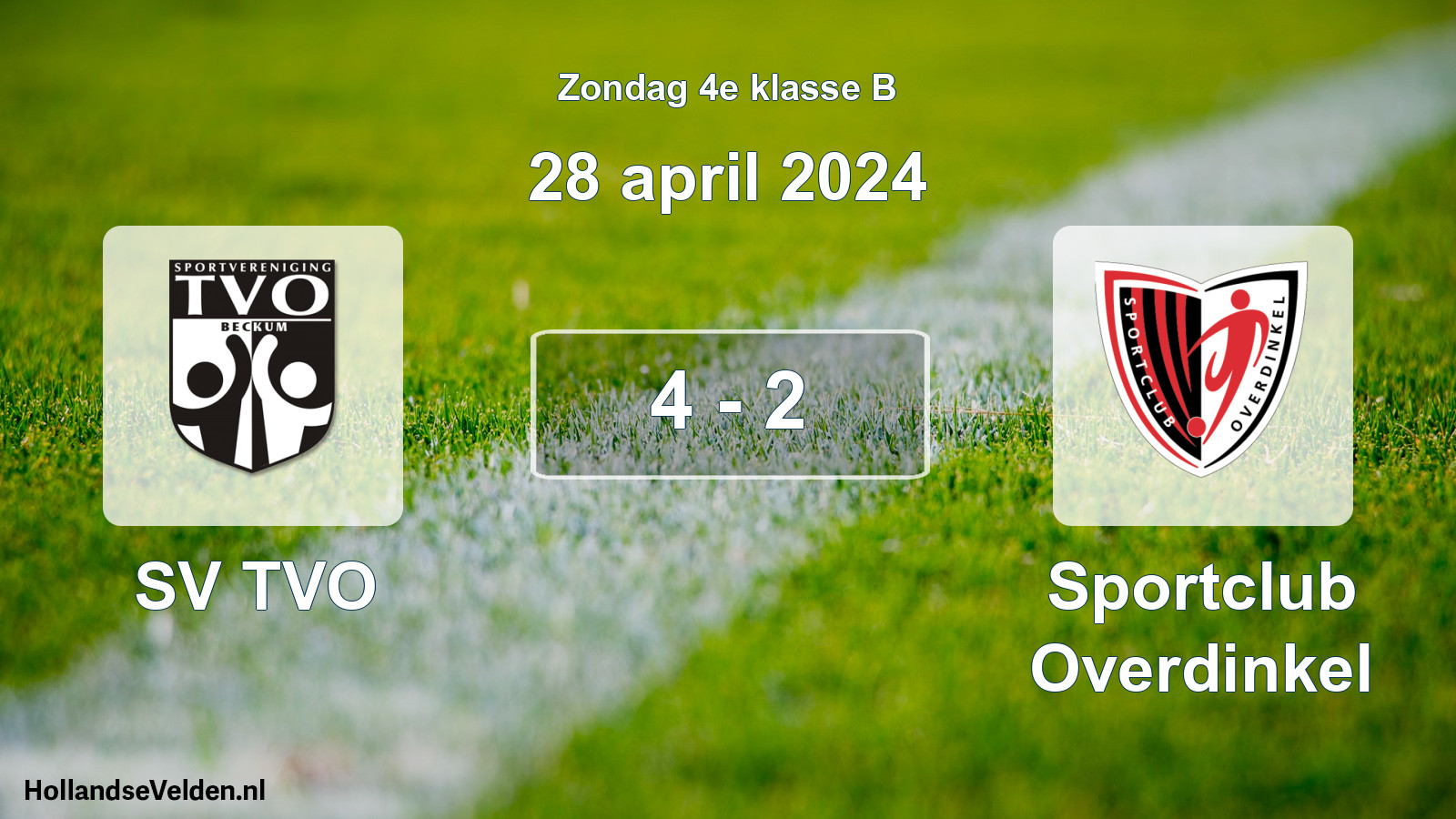 Total number of matches played: SV TVO - Sportclub Overdinkel 4 - 2 (28 April 2024)