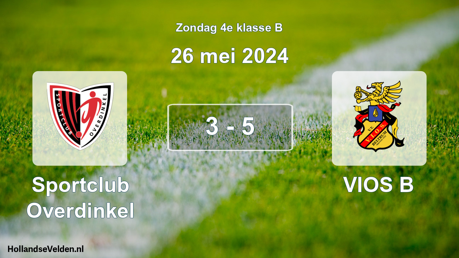 Total number of matches played: Sportclub Overdinkel - VIOS B 3 - 5 (26 May 2024)