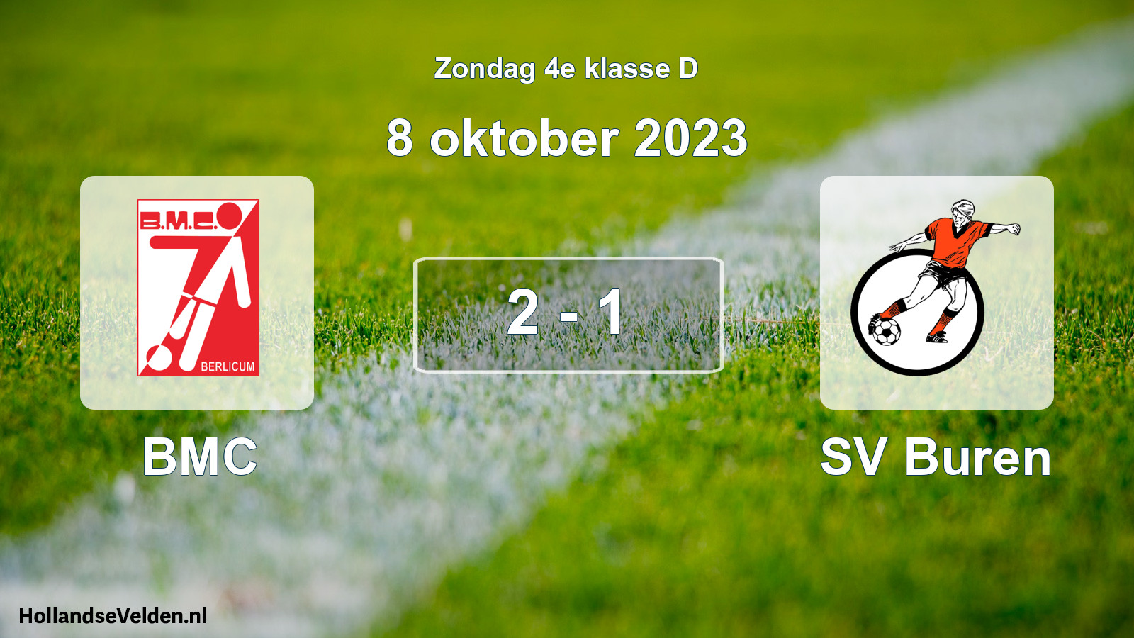 Total number of matches played: BMC - SV Buren 2 - 1 (8 October 2023)