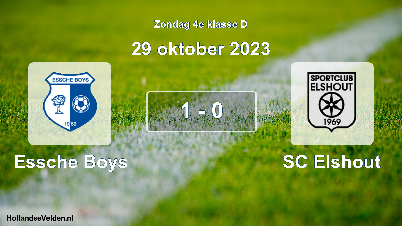 Total number of matches played: Essche Boys - SC Elshout 1 - 0 (29 October 2023)