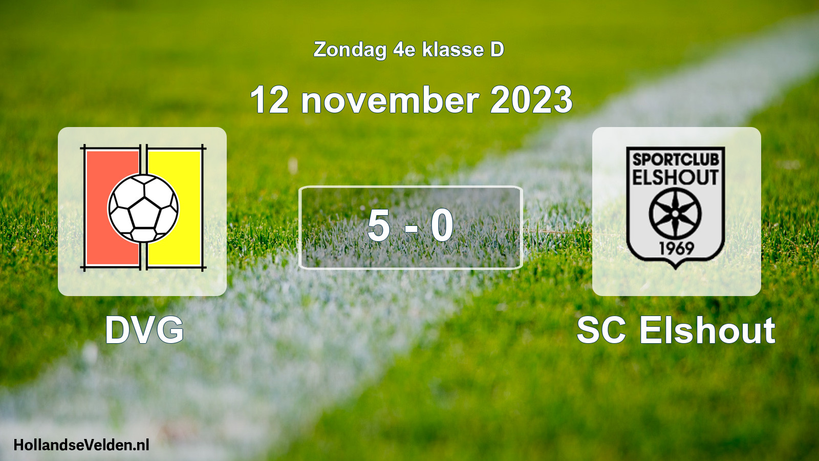 Total number of matches played: DVG - SC Elshout 5 - 0 (12 November 2023)