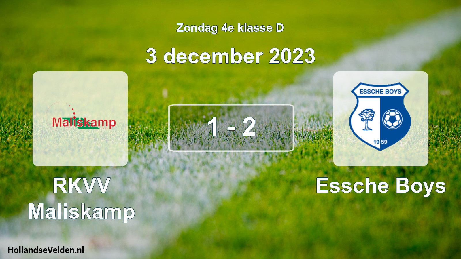 Total number of matches played: RKVV Maliskamp - Essche Boys 1 - 2 (3 December 2023)
