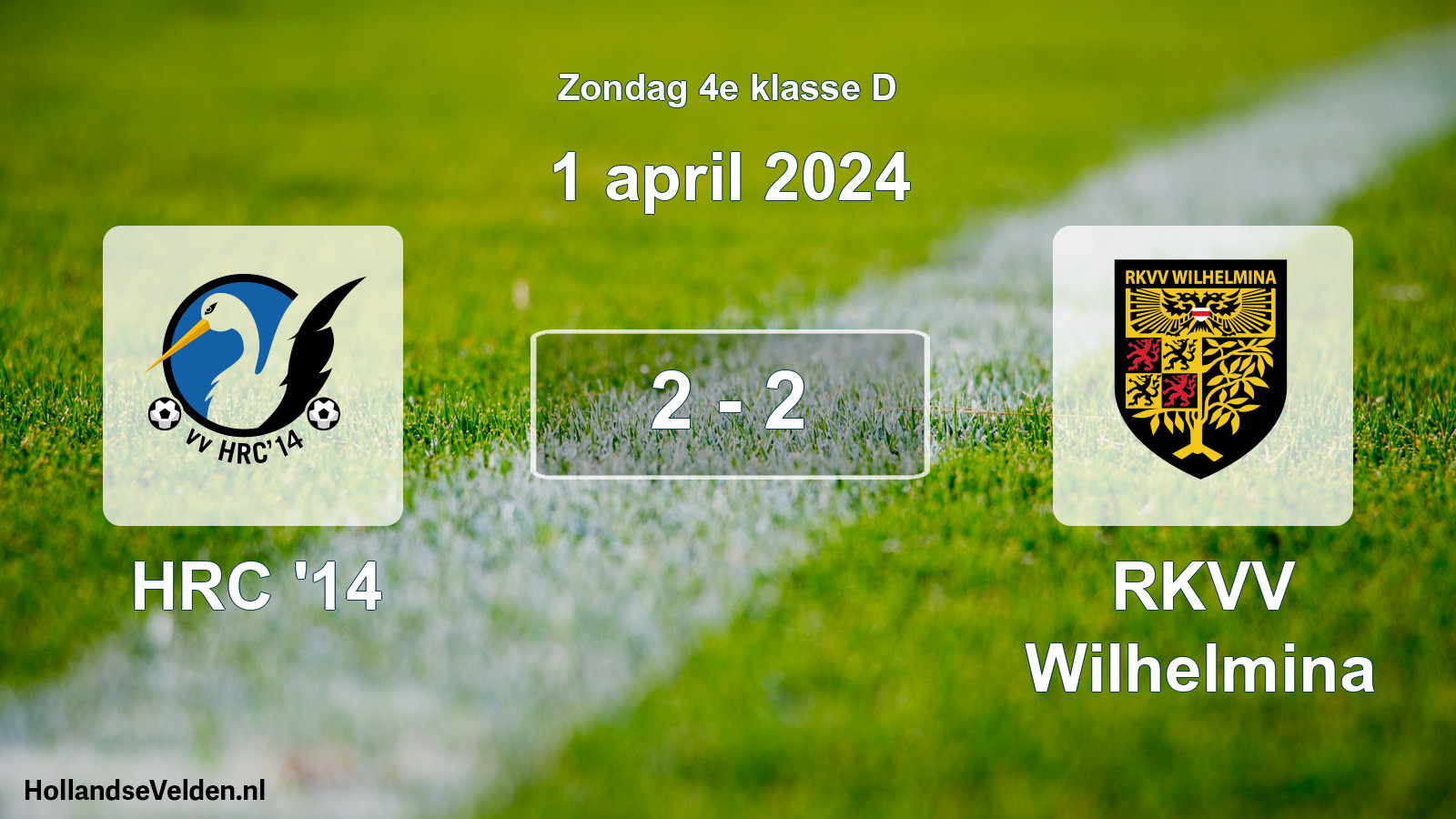 Total number of matches played: HRC '14 - RKVV Wilhelmina 2 - 2 (1 April 2024)