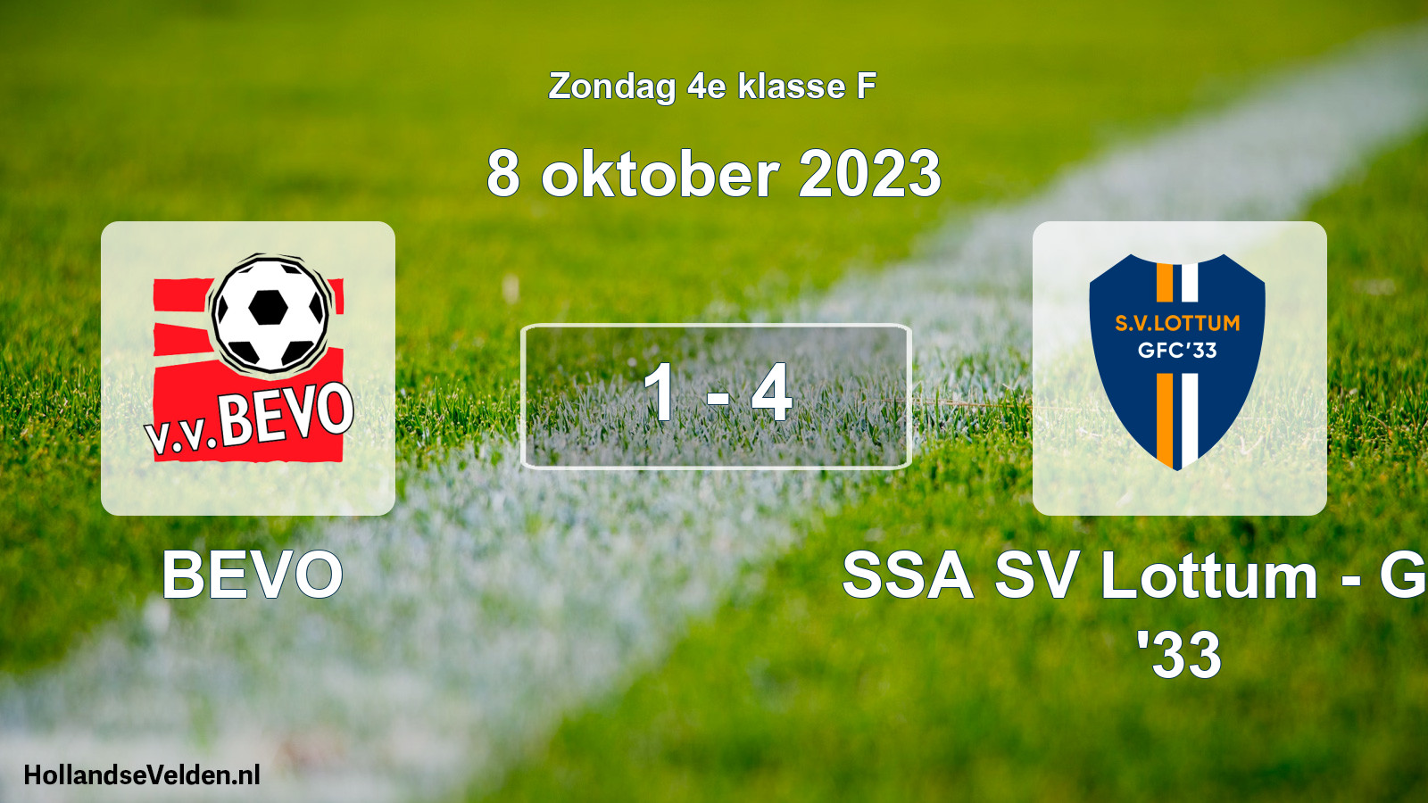 Total number of matches played: BEVO - SSA SV Lottum - GFC '33 1 - 4 (8 October 2023)