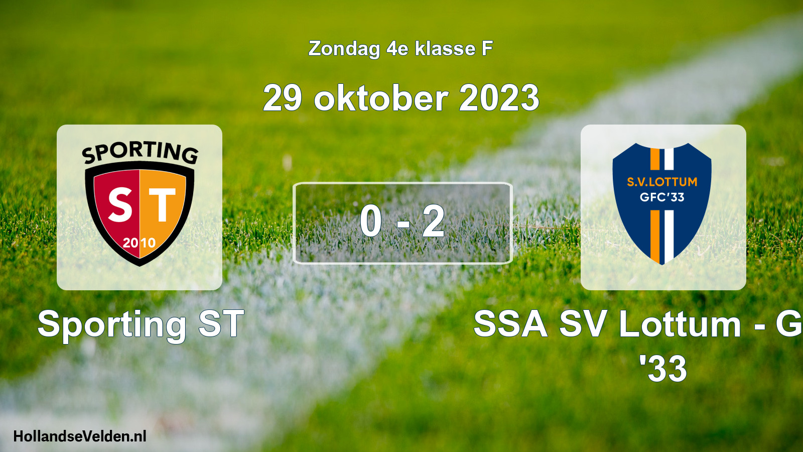 Total number of matches played: Sporting ST - SSA SV Lottum - GFC '33 0 - 2 (29 October 2023)