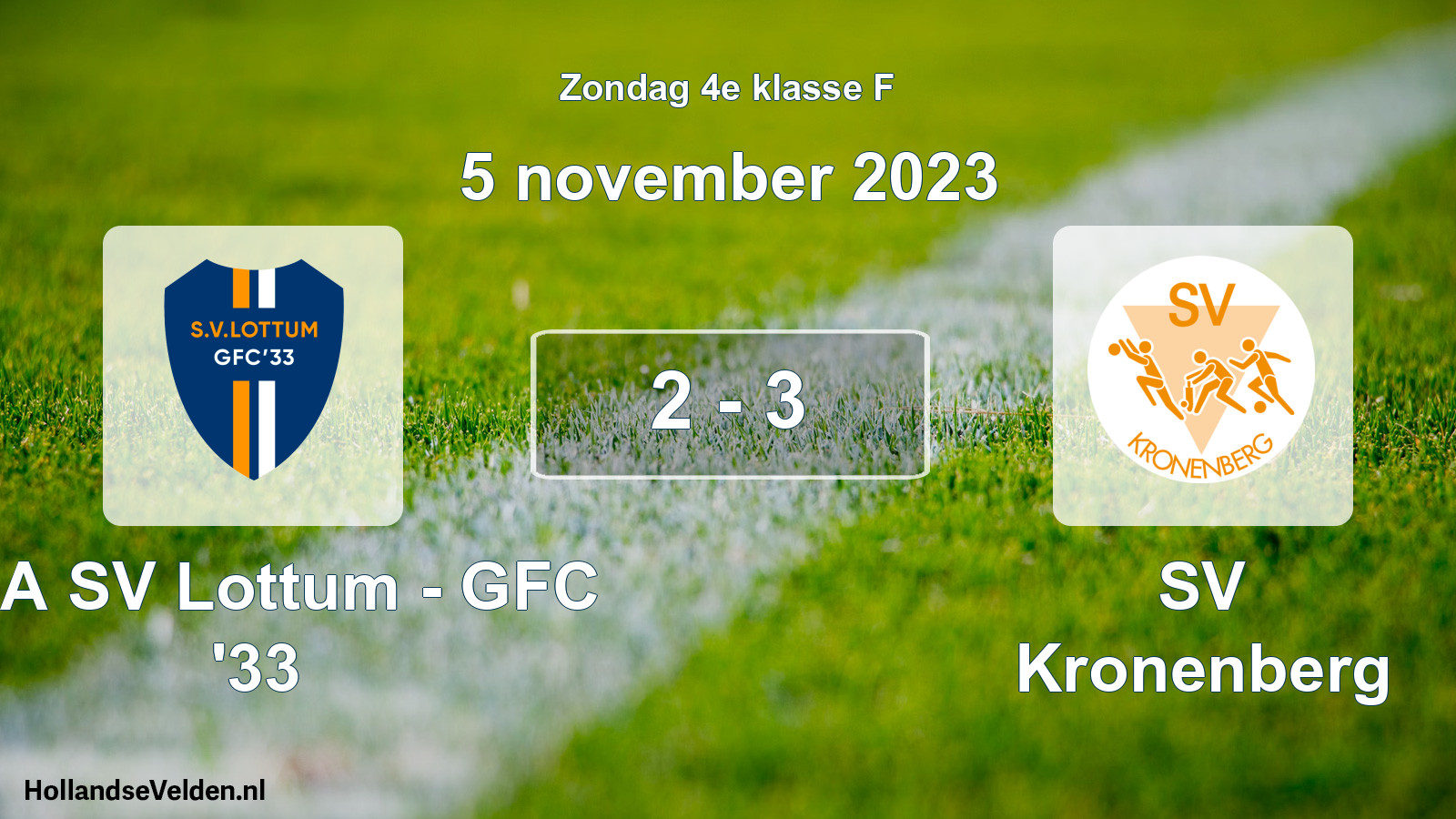 Total number of matches played: SSA SV Lottum - GFC '33 - SV Kronenberg 2 - 3 (5 November 2023)