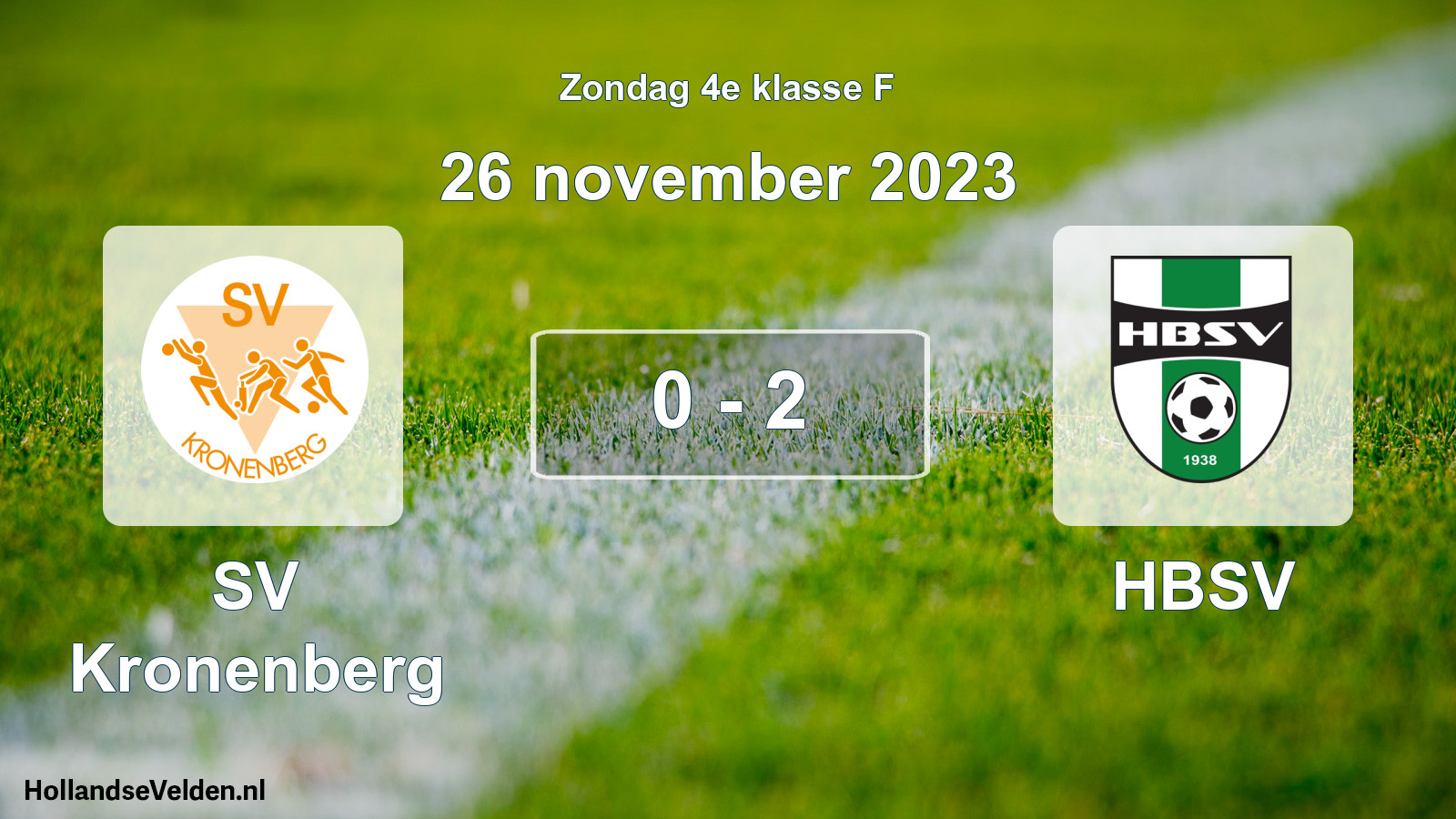 Total number of matches played: SV Kronenberg - HBSV 0 - 2 (26 November 2023)