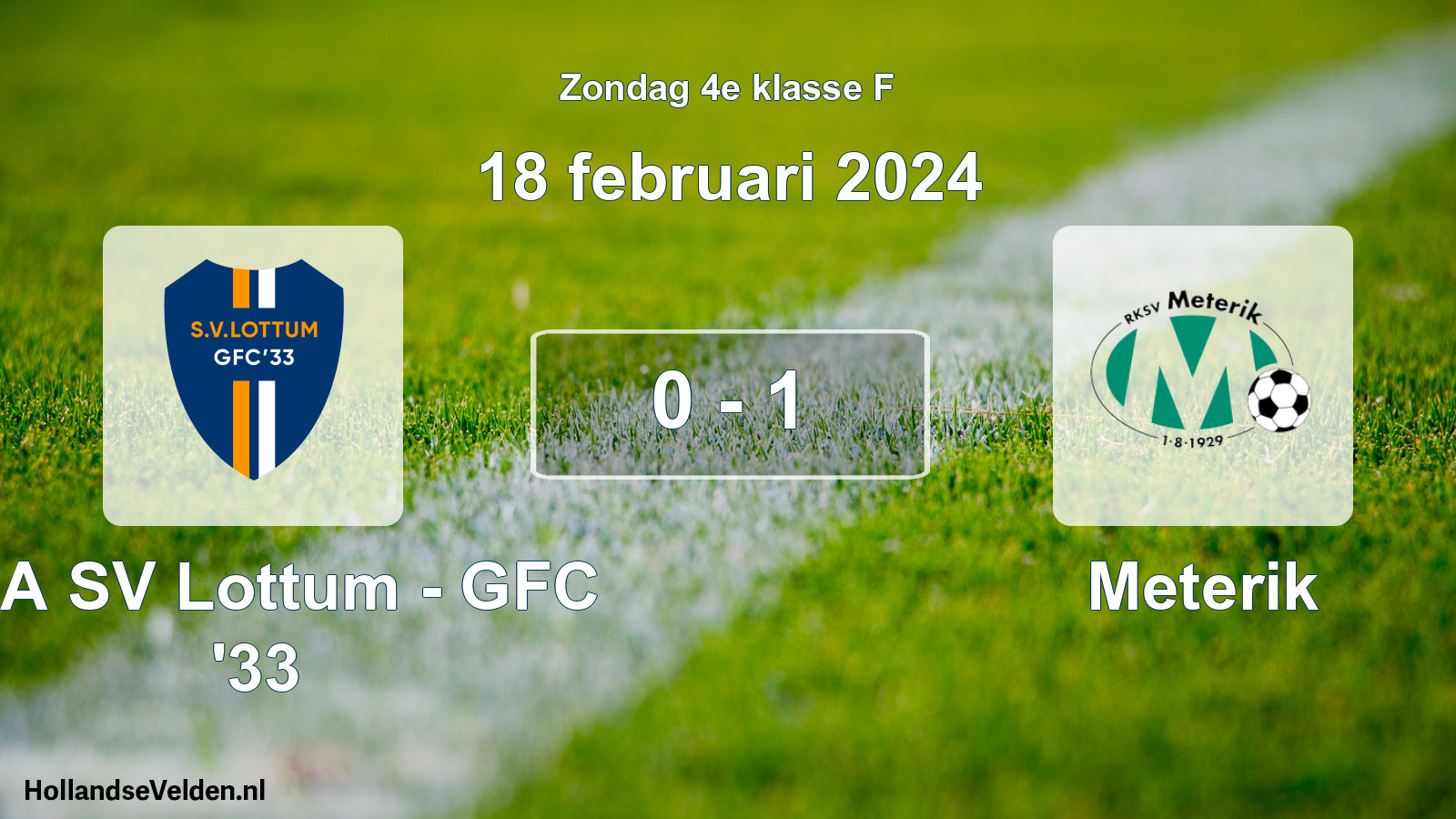 Total number of matches played: SSA SV Lottum - GFC '33 - Meterik 0 - 1 (18 February 2024)