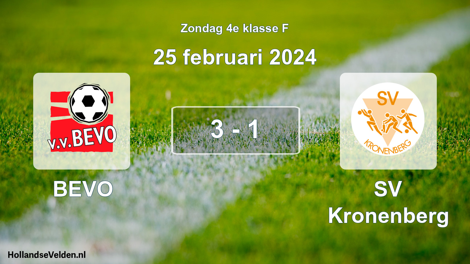 Total number of matches played: BEVO - SV Kronenberg 3 - 1 (25 February 2024)