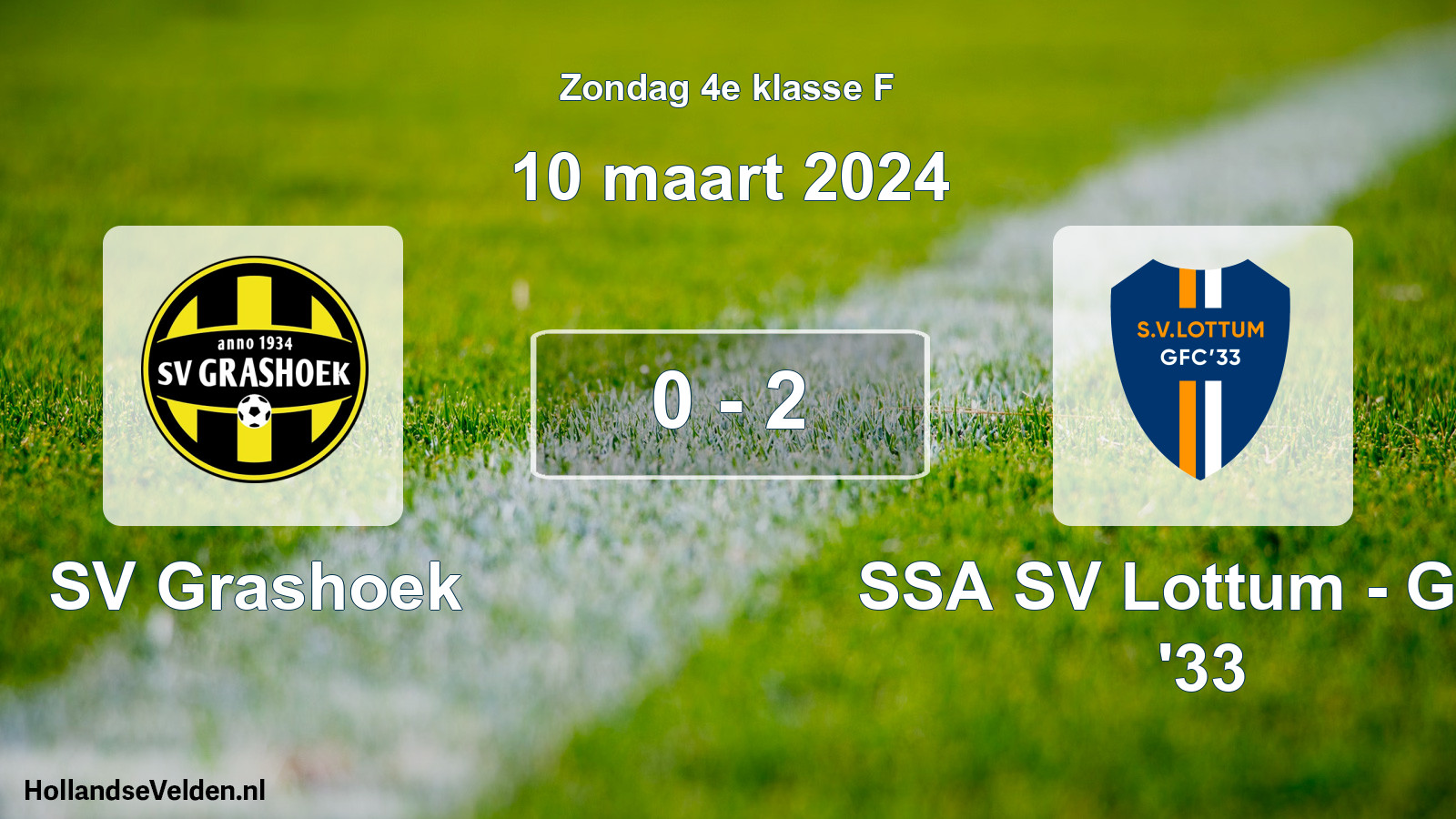 Total number of matches played: SV Grashoek - SSA SV Lottum - GFC '33 0 - 2 (10 March 2024)