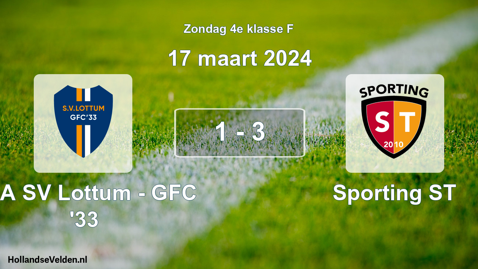 Total number of matches played: SSA SV Lottum - GFC '33 - Sporting ST 1 - 3 (17 March 2024)