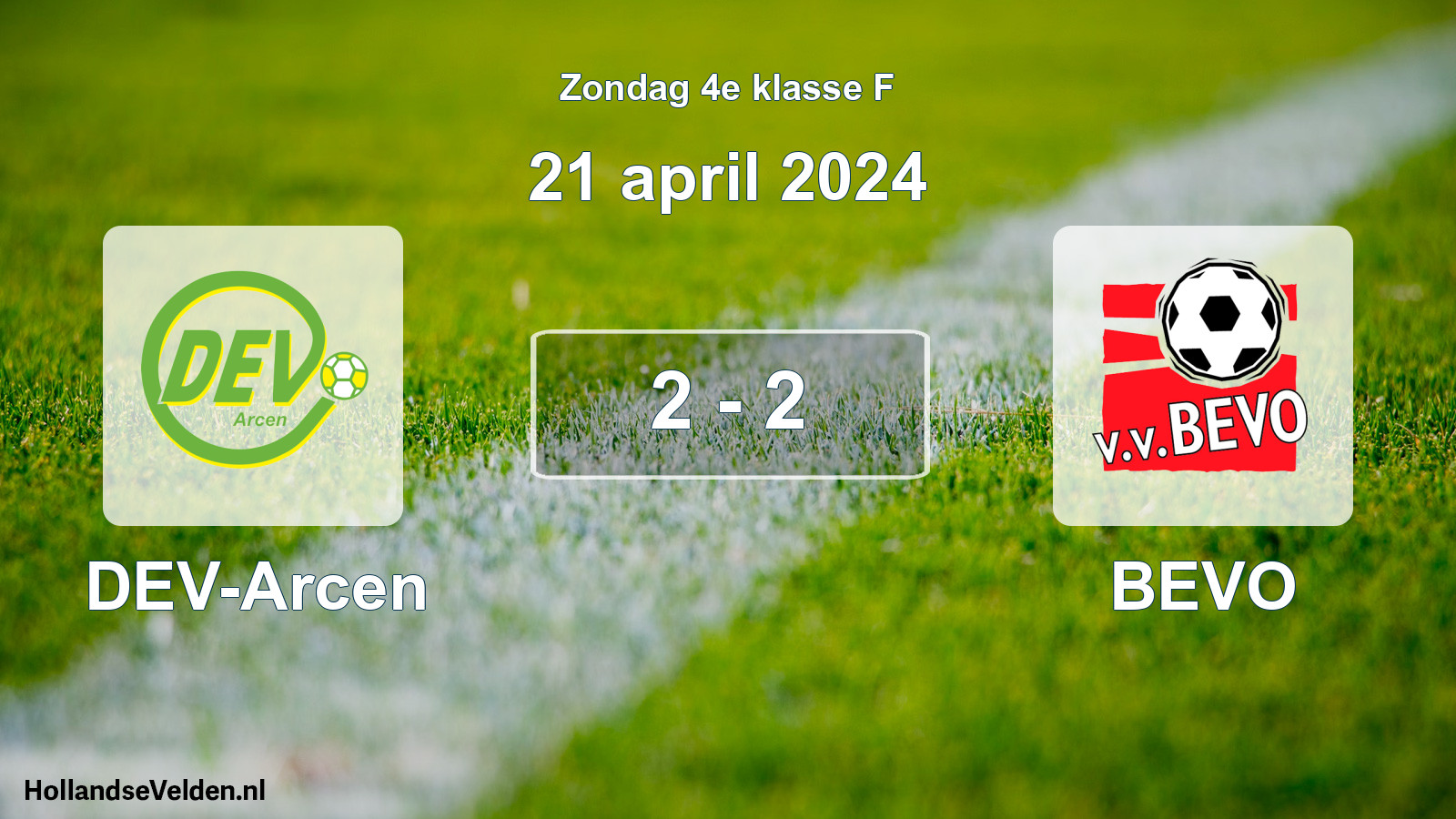 Total number of matches played: DEV-Arcen - BEVO 2 - 2 (21 April 2024)