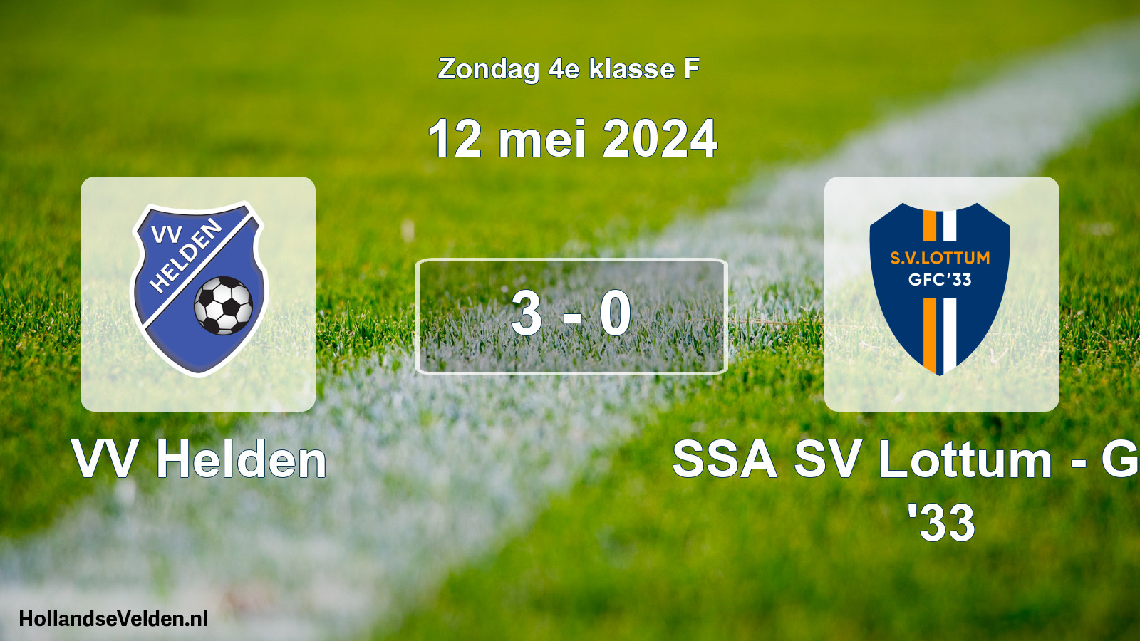 Total number of matches played: VV Helden - SSA SV Lottum - GFC '33 3 - 0 (12 May 2024)