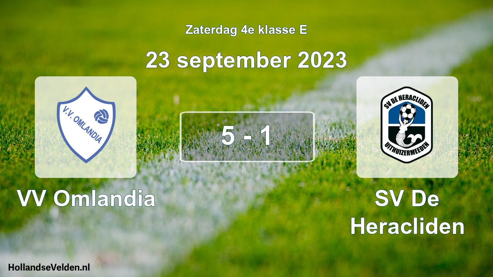 Total number of matches played: VV Omlandia - SV De Heracliden 5 - 1 (23 September 2023)