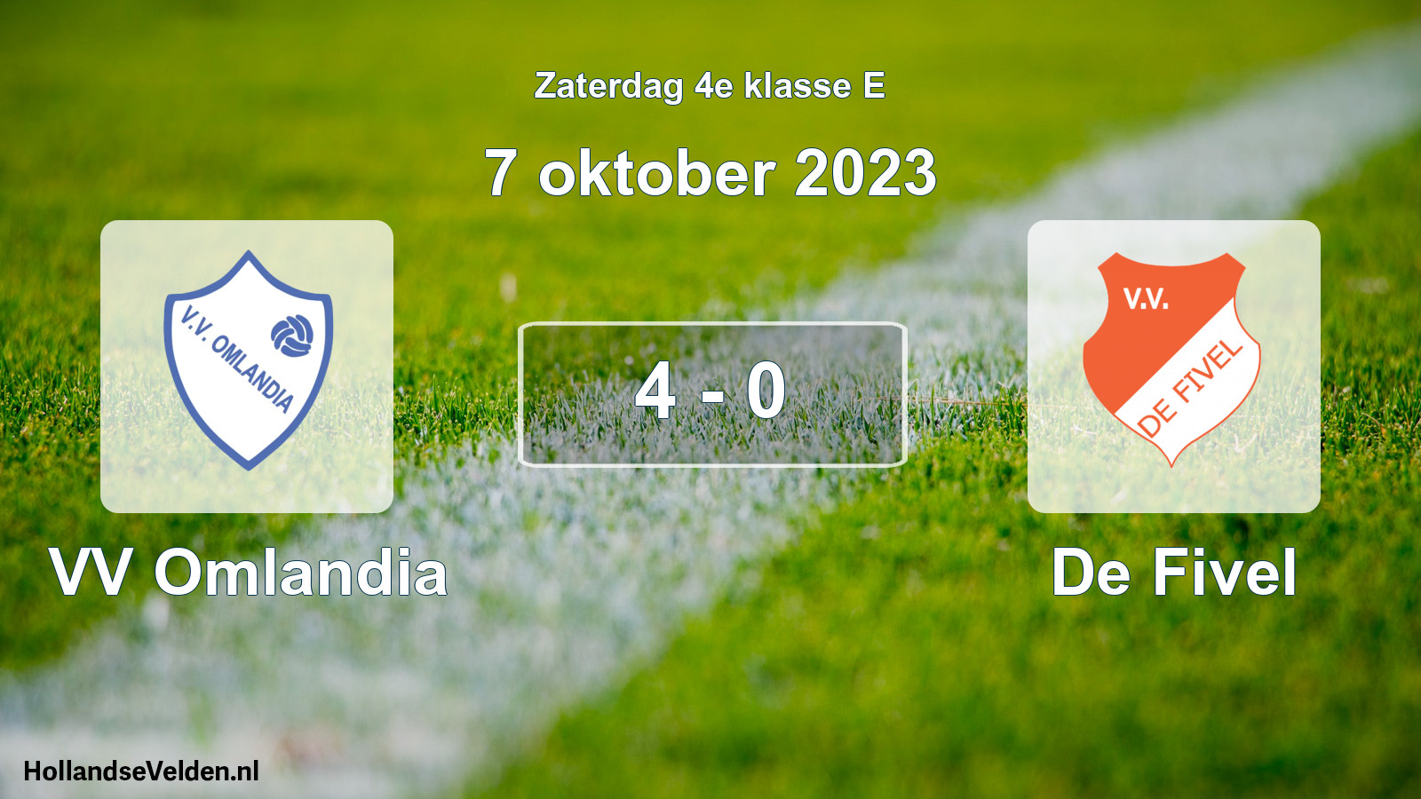 Total number of matches played: VV Omlandia - De Fivel 4 - 0 (7 October 2023)