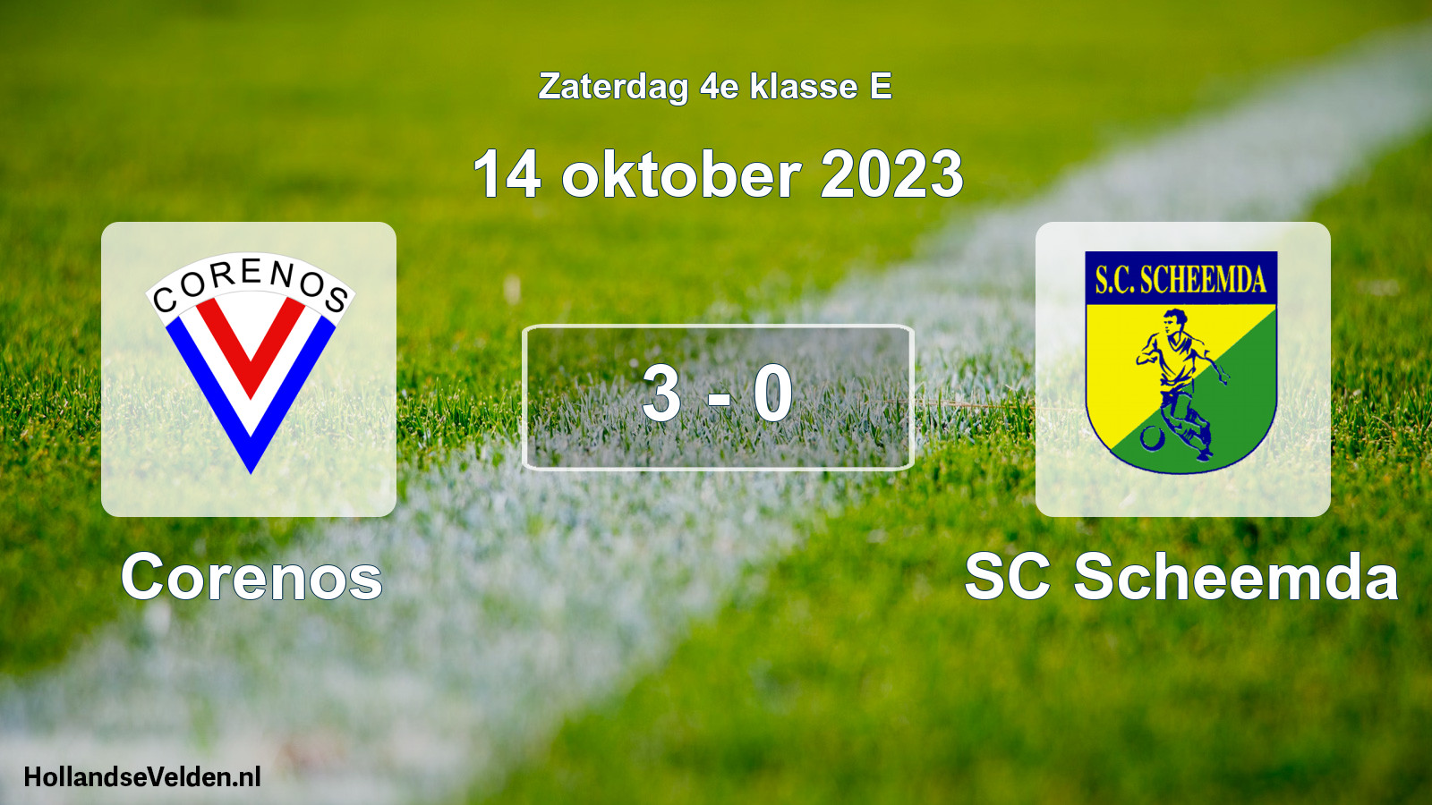 Total number of matches played: Corenos - SC Scheemda 3 - 0 (14 October 2023)