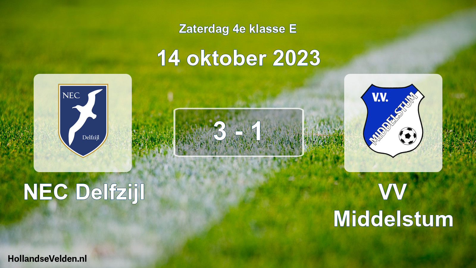 Total number of matches played: NEC Delfzijl - VV Middelstum 3 - 1 (14 October 2023)