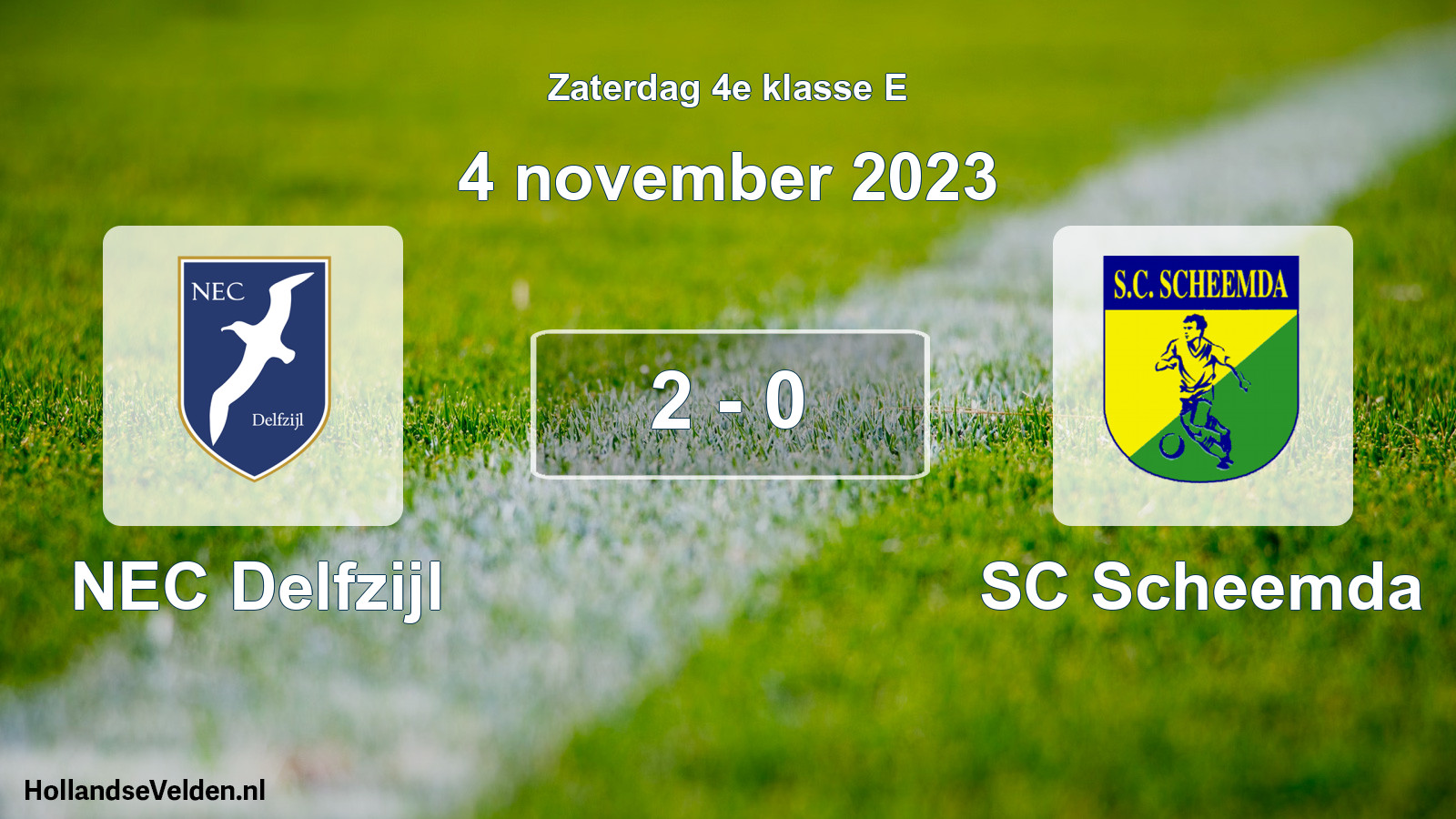 Total number of matches played: NEC Delfzijl - SC Scheemda 2 - 0 (4 November 2023)