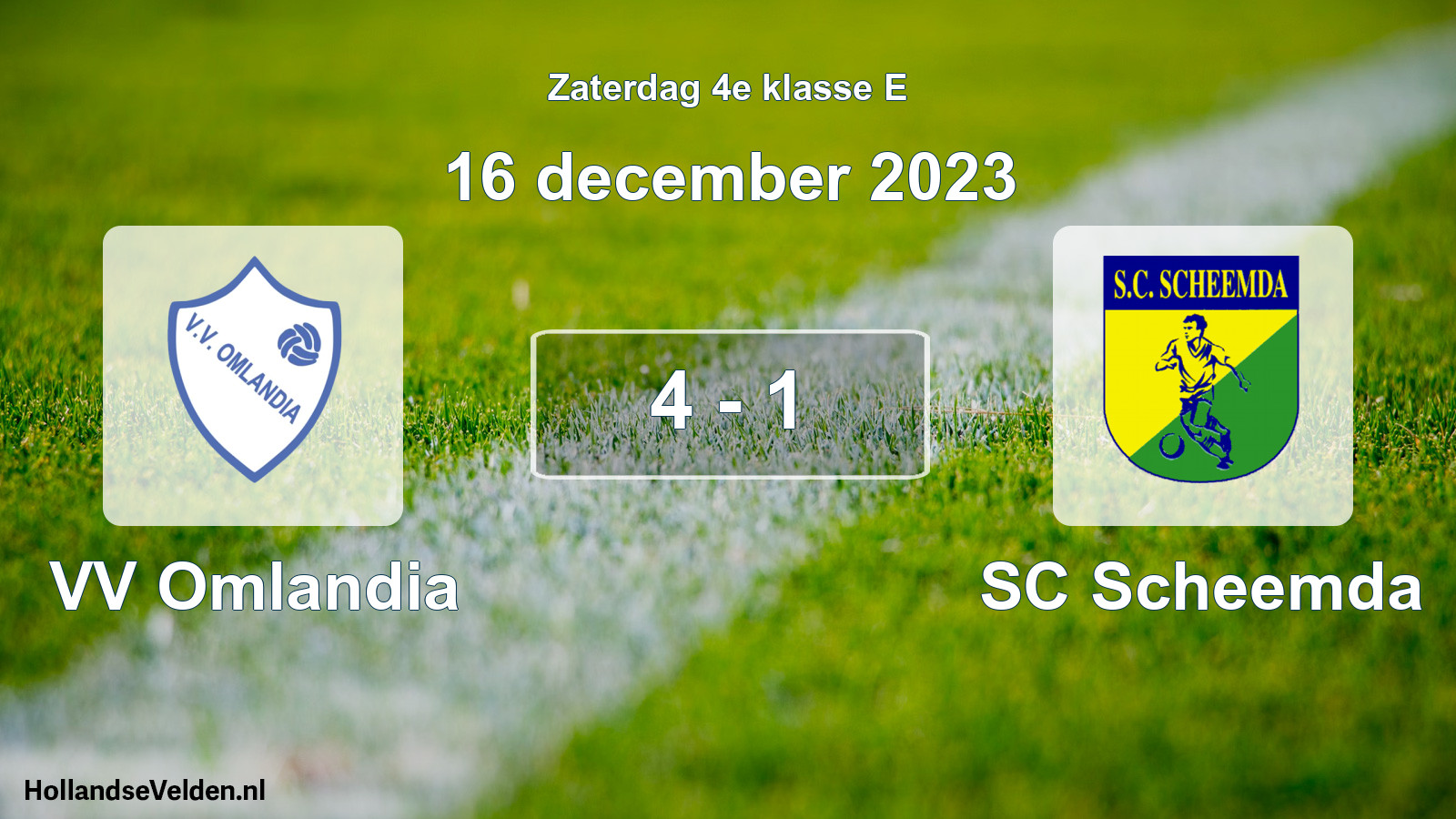 Total number of matches played: VV Omlandia - SC Scheemda 4 - 1 (16 December 2023)