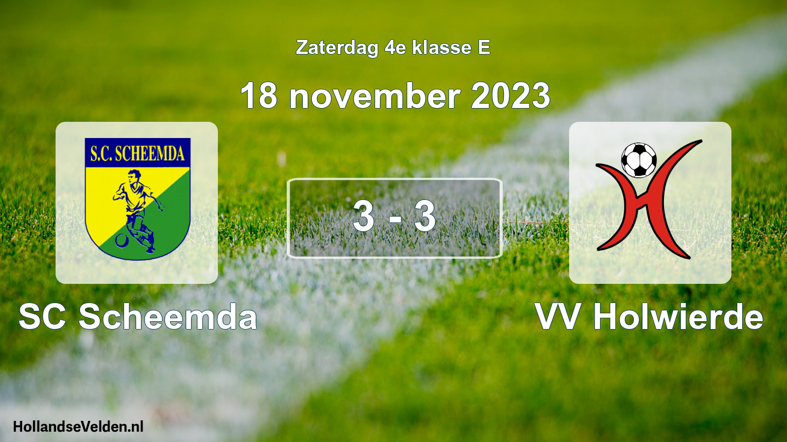 Total number of matches played: SC Scheemda - VV Holwierde 3 - 3 (18 November 2023)