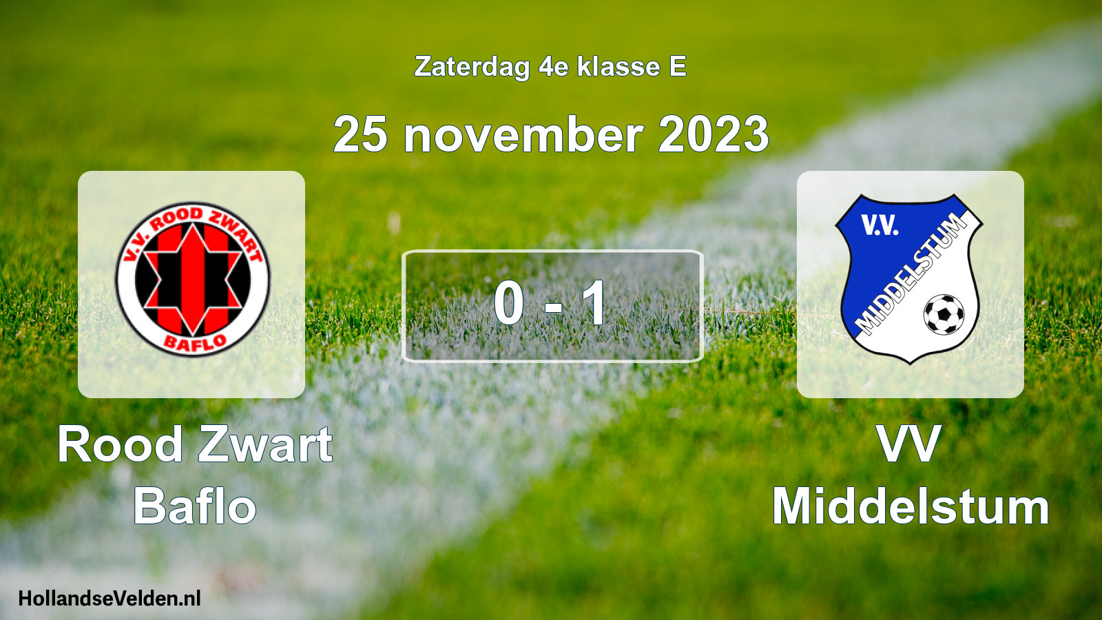 Total number of matches played: Rood Zwart Baflo - VV Middelstum 0 - 1 (25 November 2023)