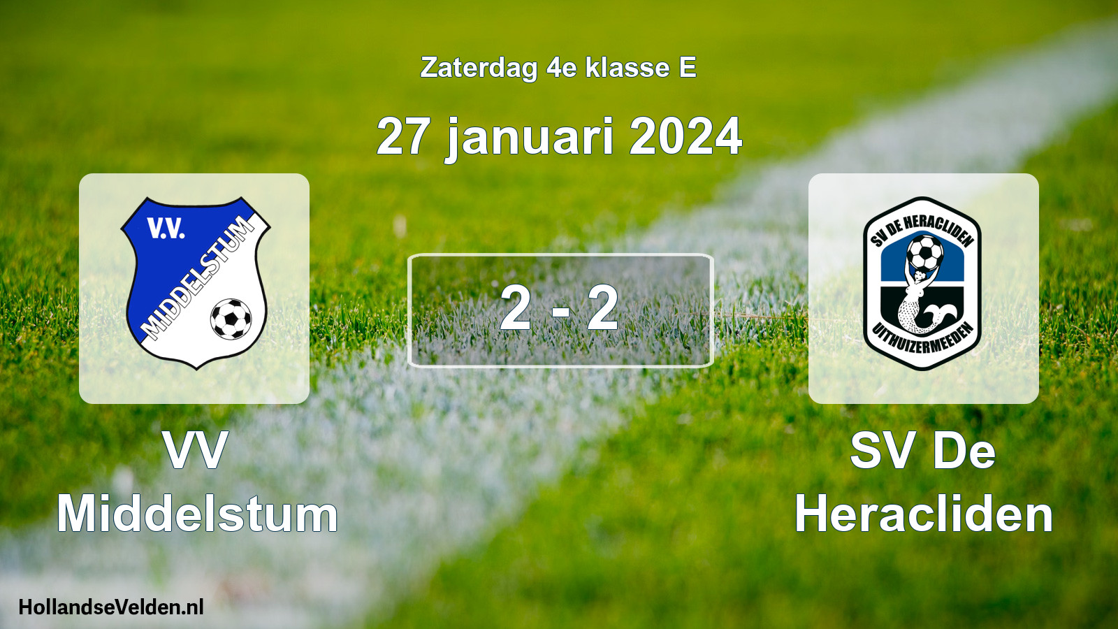 Total number of matches played: VV Middelstum - SV De Heracliden 2 - 2 (27 January 2024)