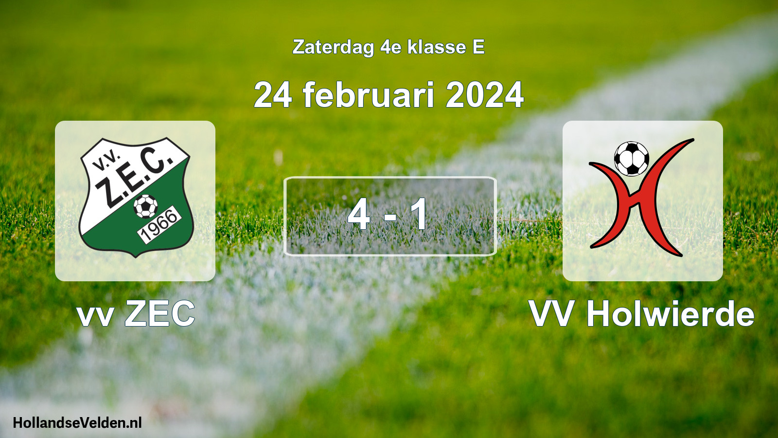 Total number of matches played: vv ZEC - VV Holwierde 4 - 1 (24 February 2024)