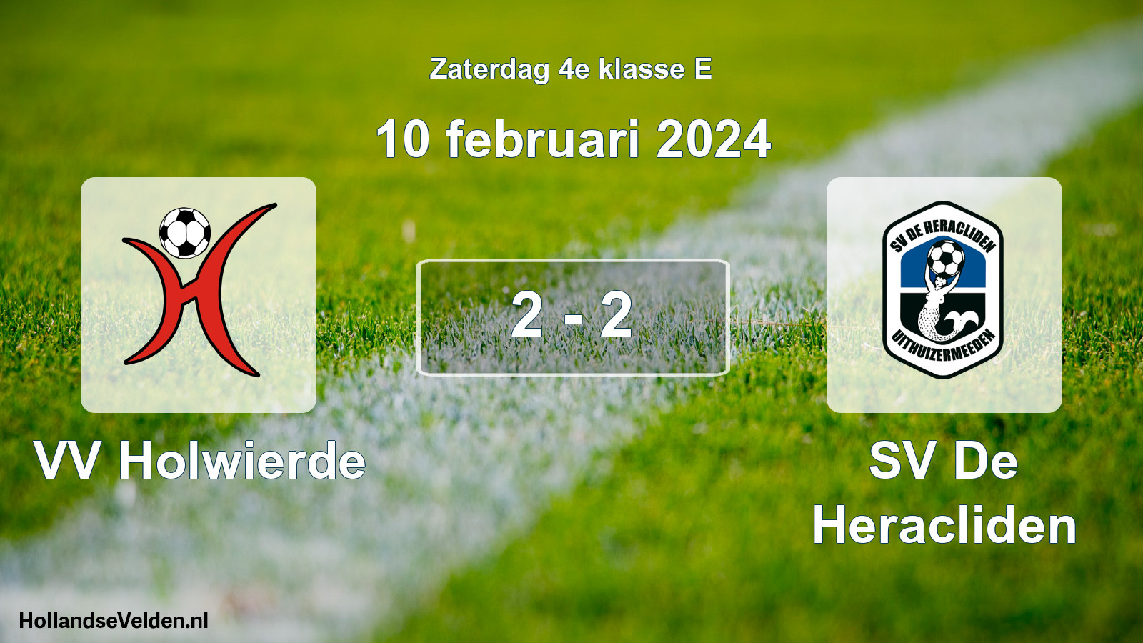 Total number of matches played: VV Holwierde - SV De Heracliden 2 - 2 (10 February 2024)