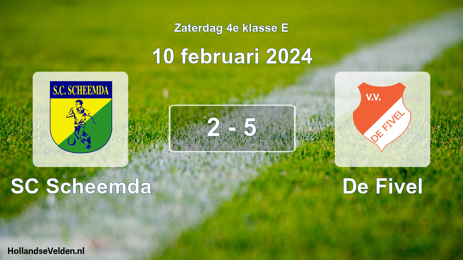 Total number of matches played: SC Scheemda - De Fivel 2 - 5 (10 February 2024)