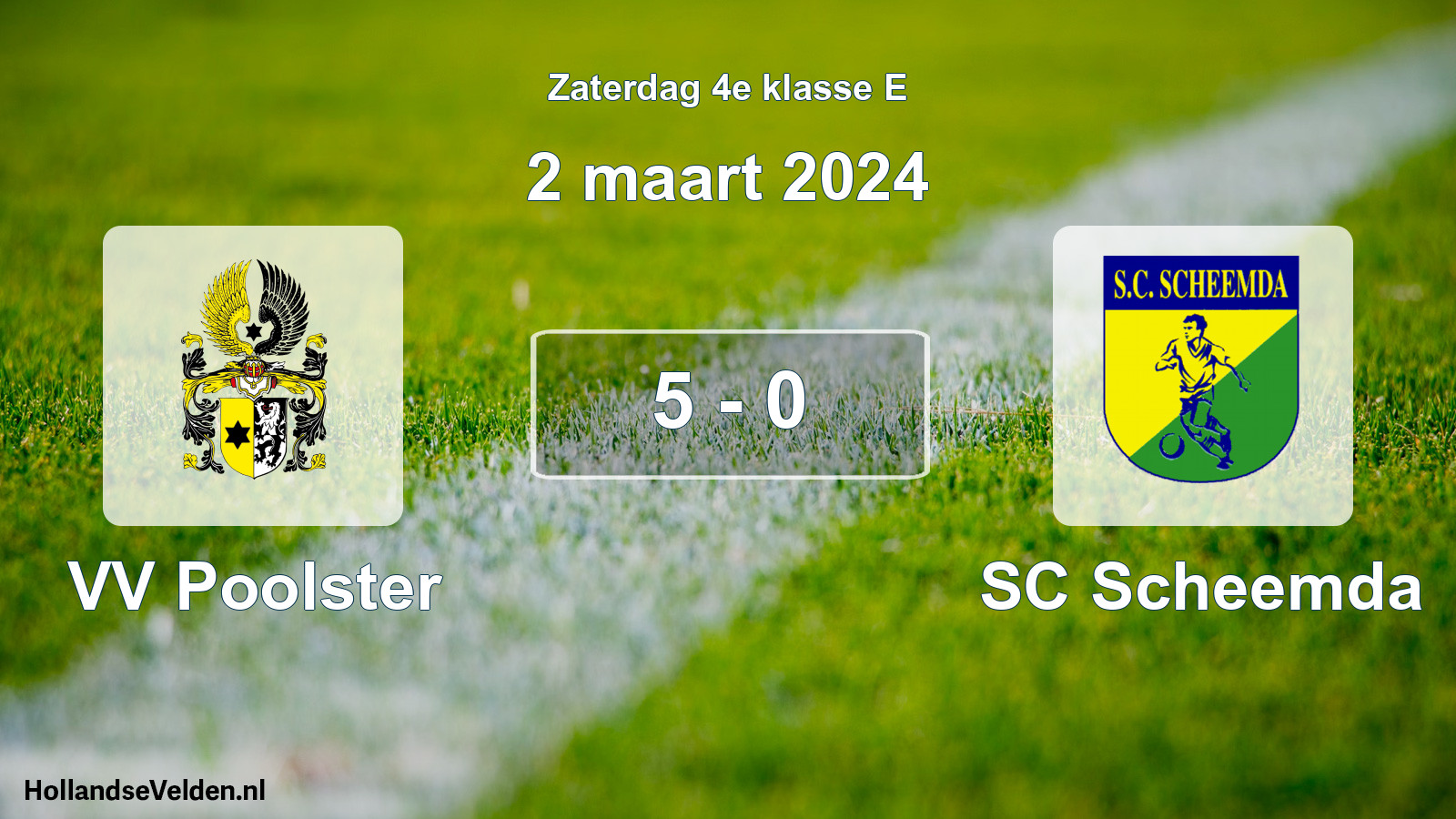 Total number of matches played: VV Poolster - SC Scheemda 5 - 0 (2 March 2024)