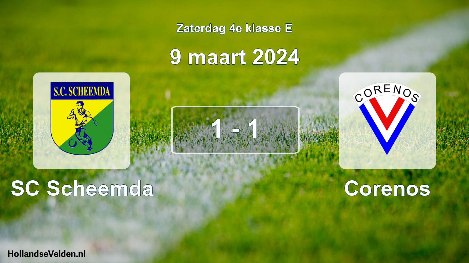 Total number of matches played: SC Scheemda - Corenos 1 - 1 (9 March 2024)
