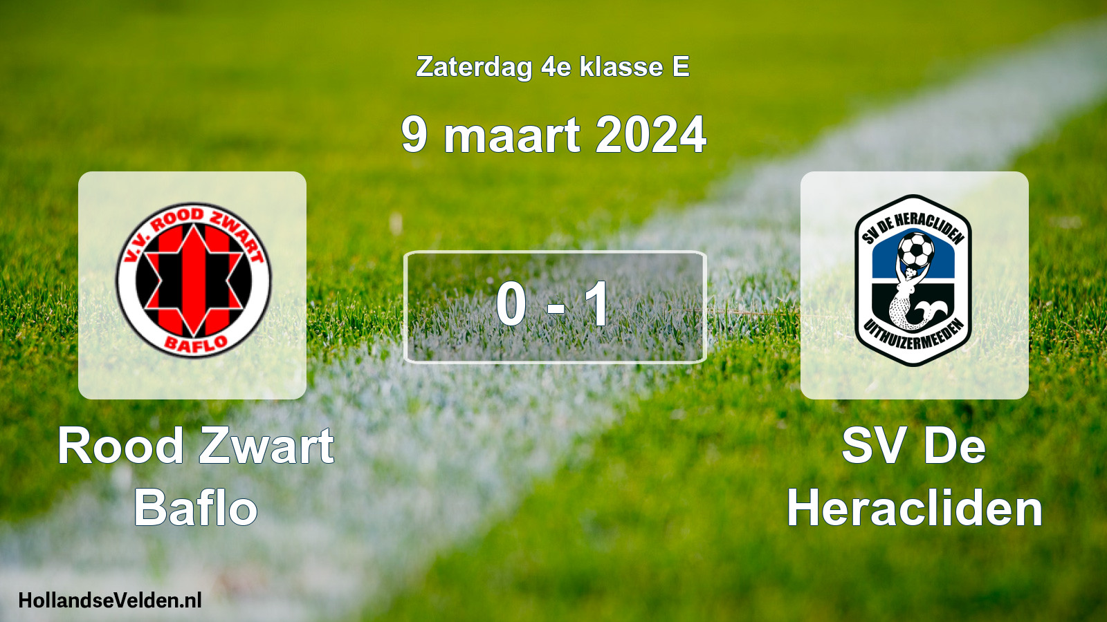 Total number of matches played: Rood Zwart Baflo - SV De Heracliden 0 - 1 (9 March 2024)