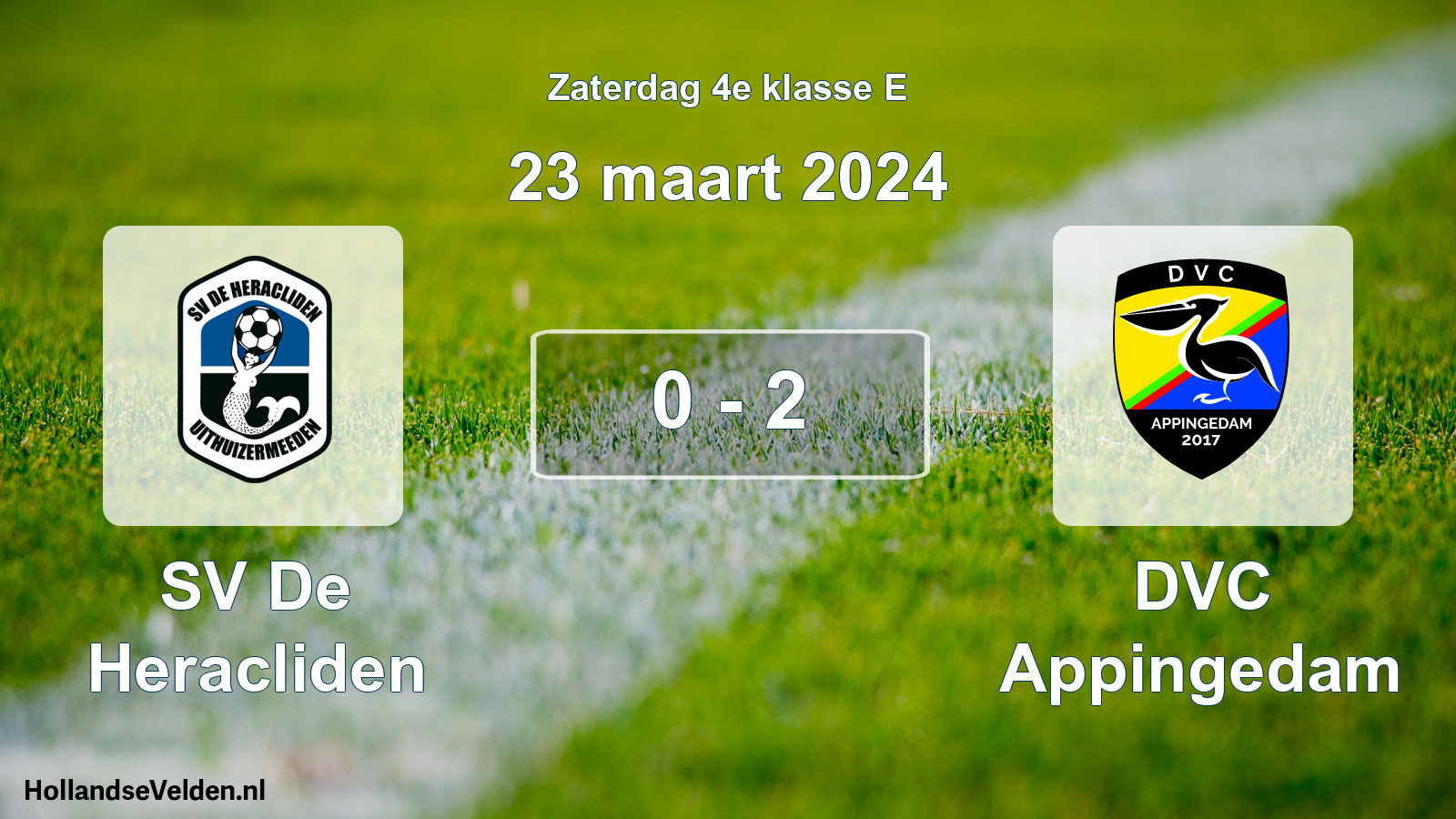 Total number of matches played: SV De Heracliden - DVC Appingedam 0 - 2 (23 March 2024)