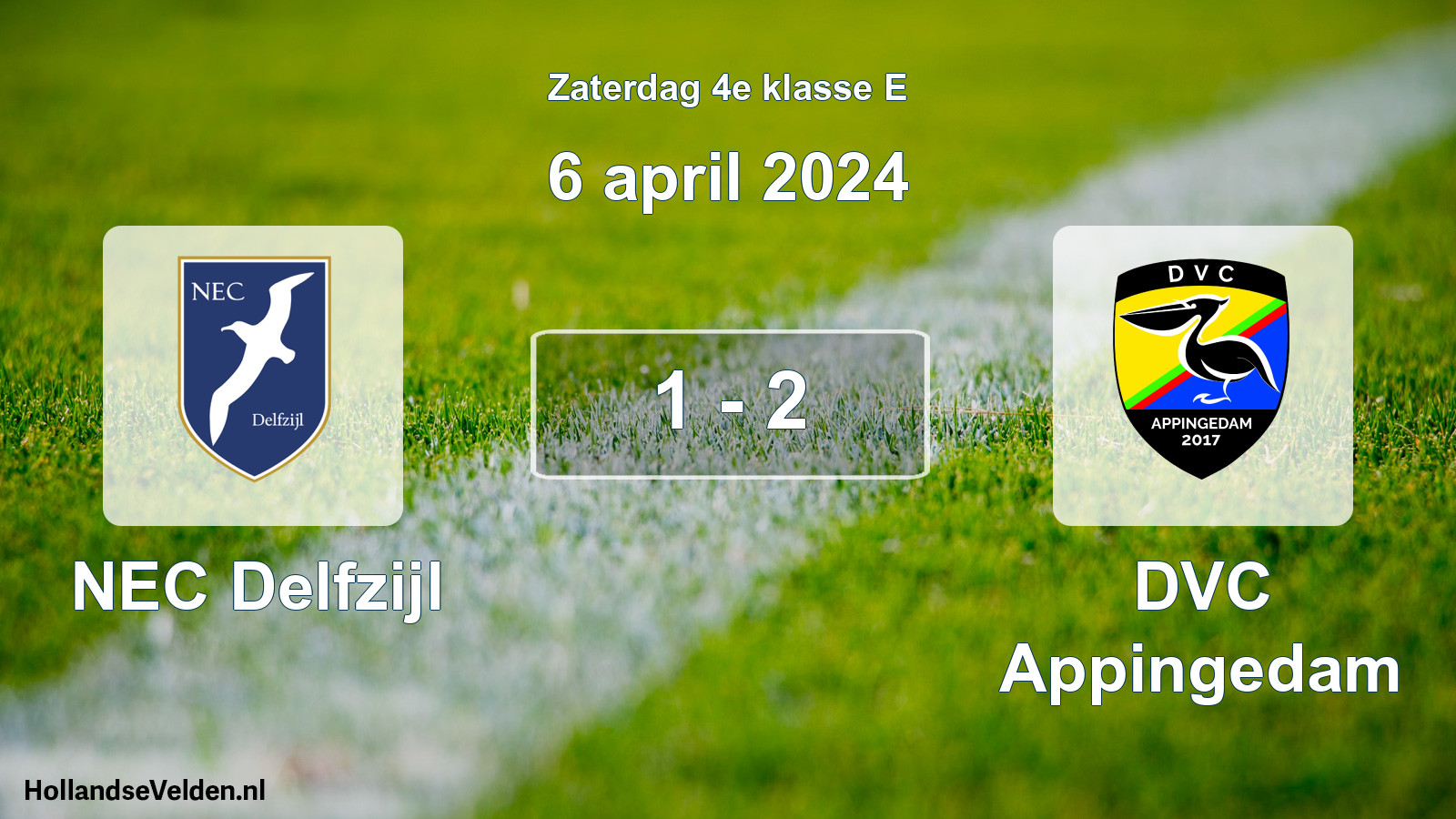 Total number of matches played: NEC Delfzijl - DVC Appingedam 1 - 2 (6 April 2024)