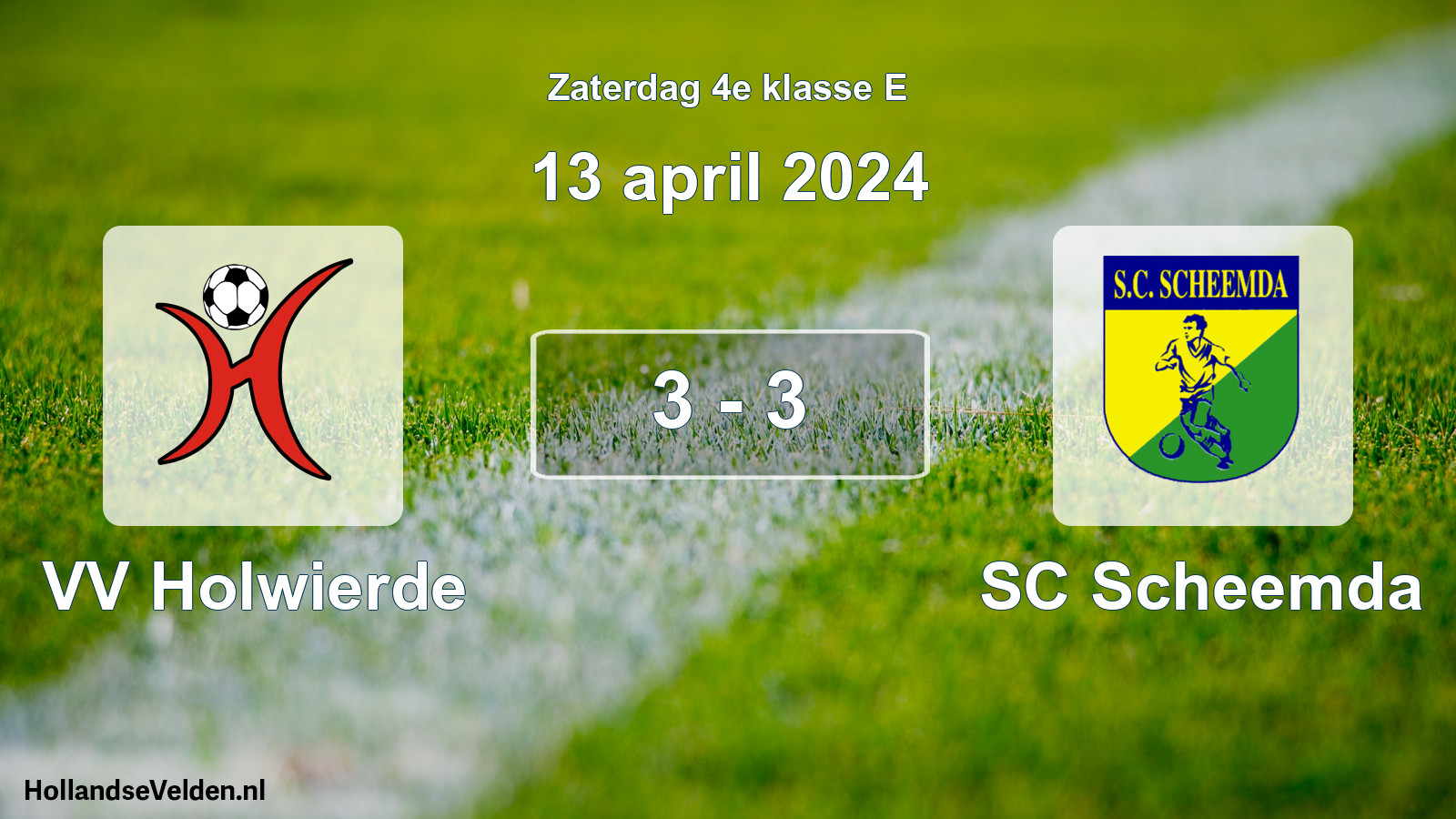 Total number of matches played: VV Holwierde - SC Scheemda 3 - 3 (13 April 2024)