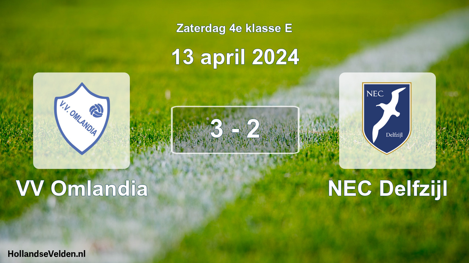 Total number of matches played: VV Omlandia - NEC Delfzijl 3 - 2 (13 April 2024)