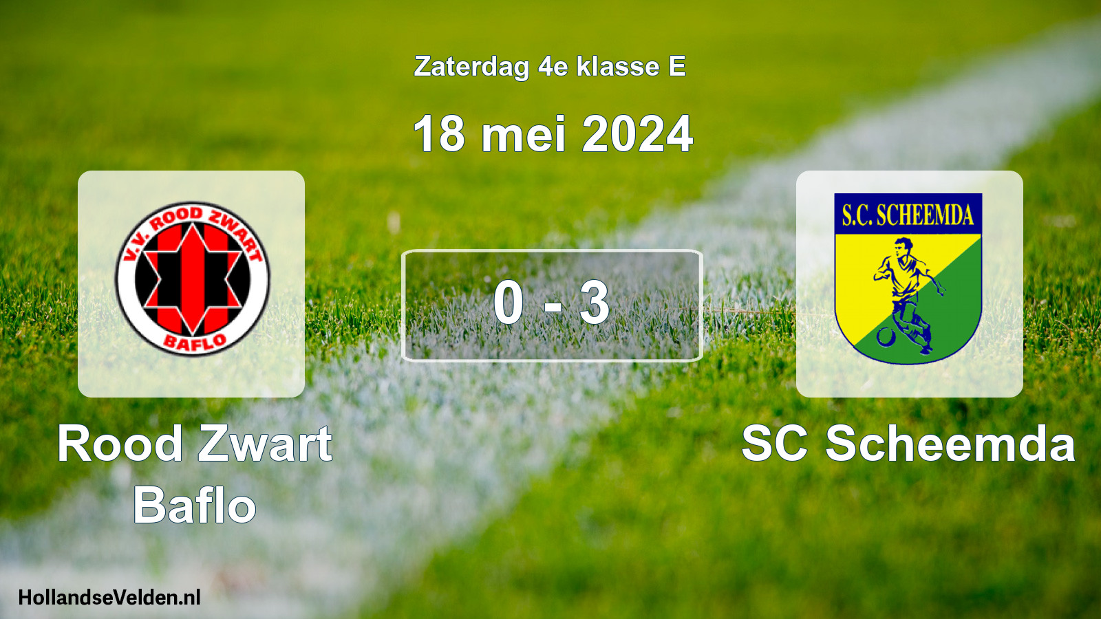 Total number of matches played: Rood Zwart Baflo - SC Scheemda 0 - 3 (18 May 2024)