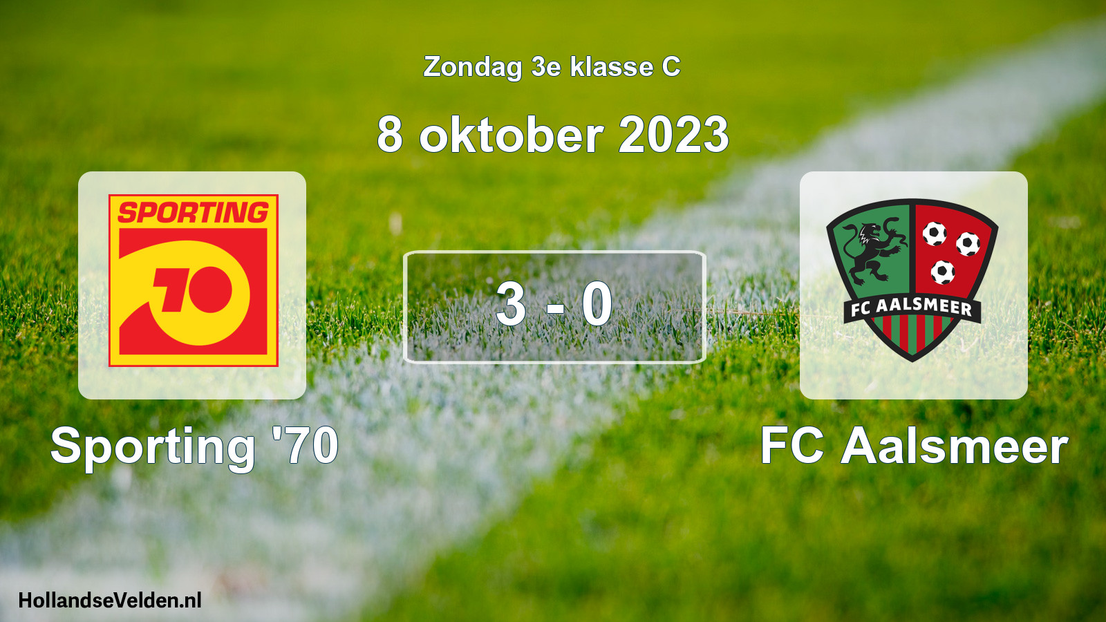 Total number of matches played: Sporting '70 - FC Aalsmeer 3 - 0 (8 October 2023)