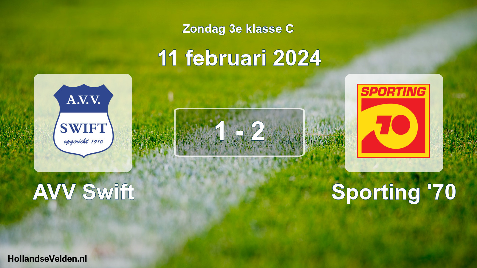 Total number of matches played: AVV Swift - Sporting '70 1 - 2 (11 February 2024)