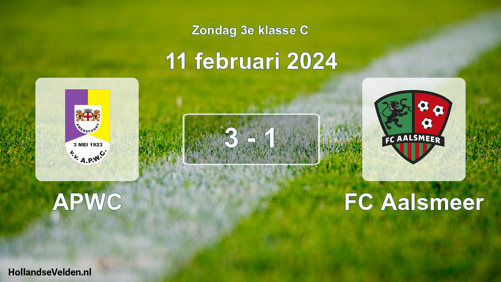 Total number of matches played: APWC - FC Aalsmeer 3 - 1 (11 February 2024)