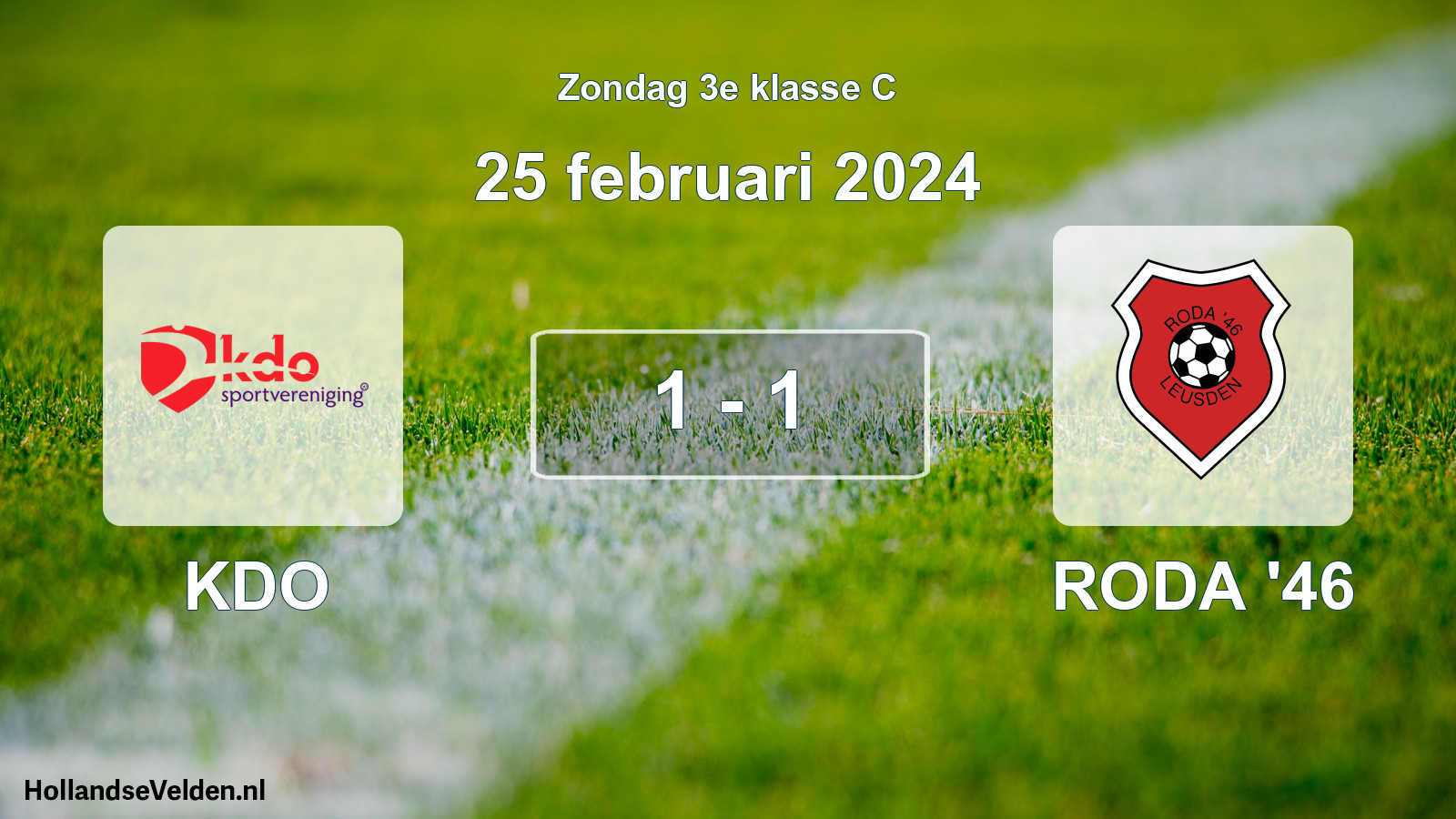 Total number of matches played: KDO - RODA '46 1 - 1 (25 February 2024)