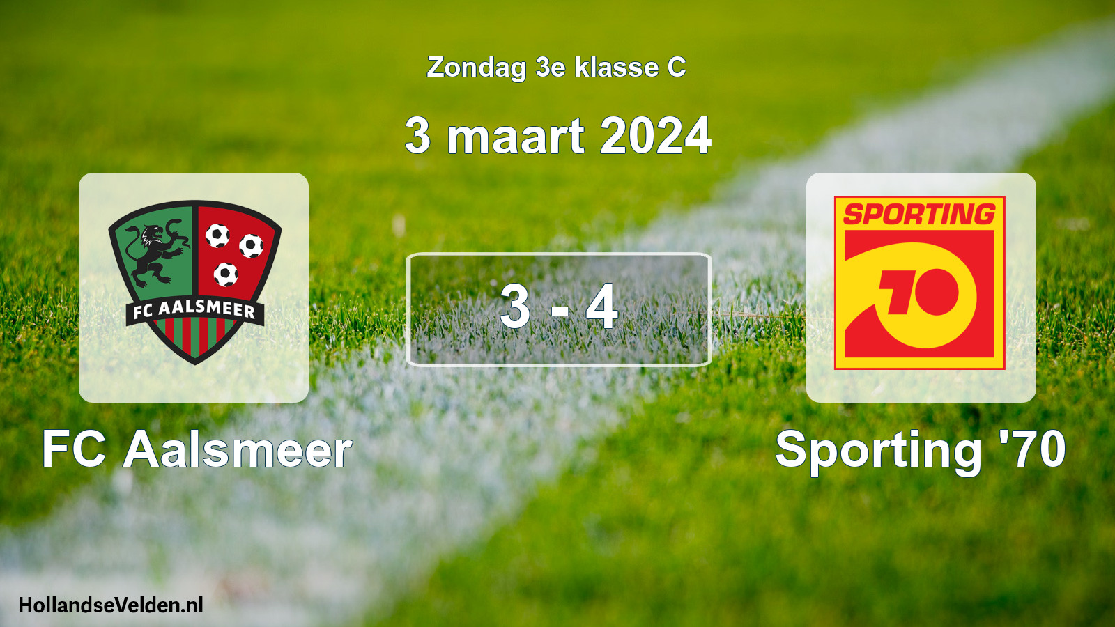 Total number of matches played: FC Aalsmeer - Sporting '70 3 - 4 (3 March 2024)