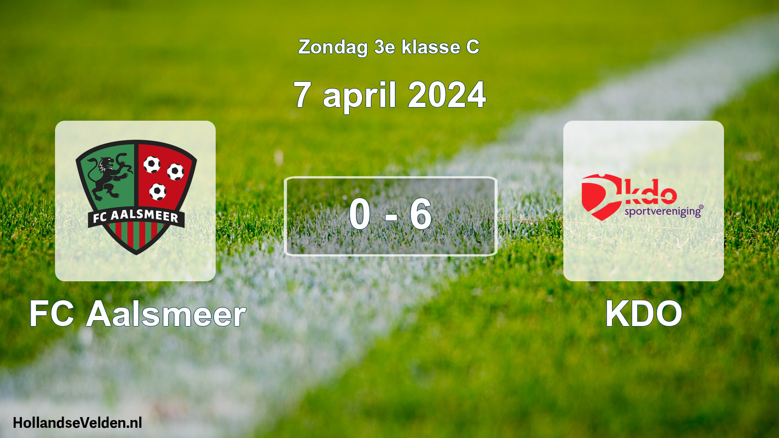 Total number of matches played: FC Aalsmeer - KDO 0 - 6 (7 April 2024)