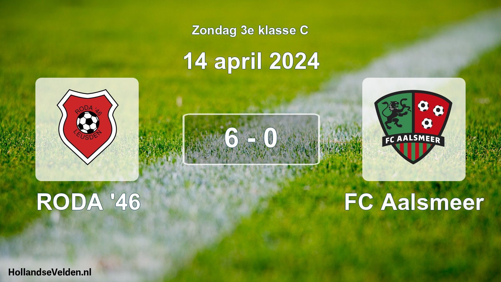 Total number of matches played: RODA '46 - FC Aalsmeer 6 - 0 (14 April 2024)