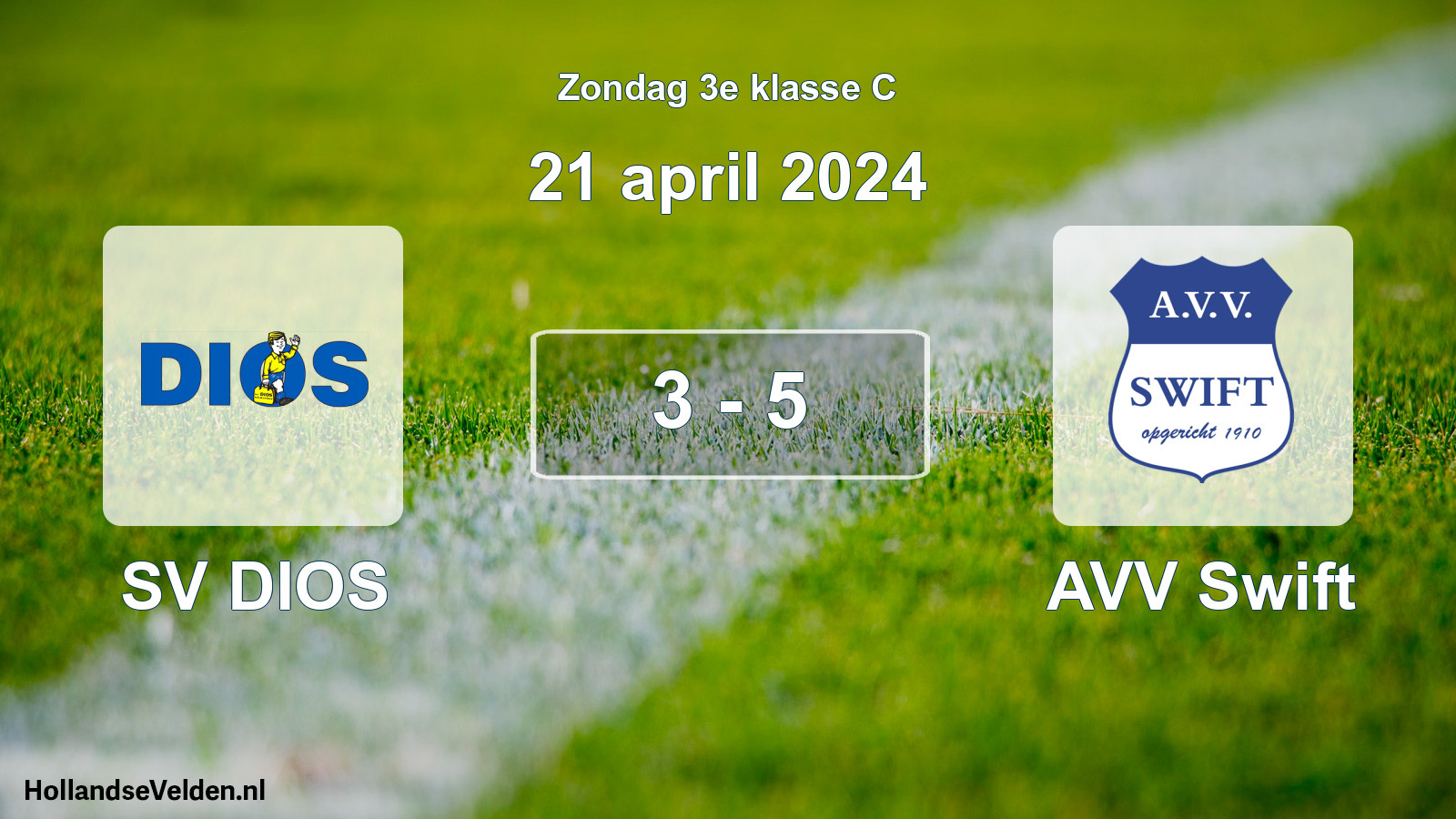 Total number of matches played: SV DIOS - AVV Swift 3 - 5 (21 April 2024)