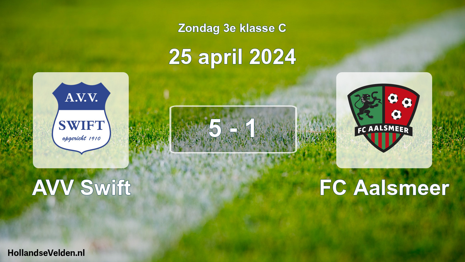 Total number of matches played: AVV Swift - FC Aalsmeer 5 - 1 (25 April 2024)
