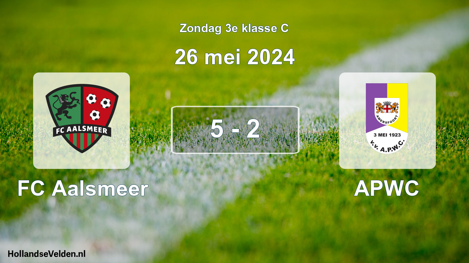Total number of matches played: FC Aalsmeer - APWC 5 - 2 (26 May 2024)